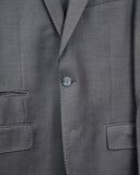 Pakkend 2 knoops blauw pak met doorgeputte revers