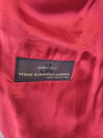 Grijs-bruin pak met rode voering van Vitale Barberis Canonico stof