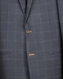 Blauw met ruit in okerkleur