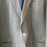 Van Gils wol en linnen mix met opgesneden revers en visgraat