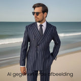 Suitsupply hip double breasted pak met brede strepen, bemberg voering