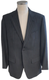 Grijs met blauw gestreept pak van katoen met zijde, Ermenegildo Zegna