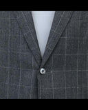 Merinowol, grijs met grote ruiten, super 120, Corneliani