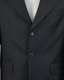 Pak in blauw met strepen van Vitale Barberis Canonico stof