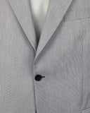 Lichtblauw pak met hele fijne strepen